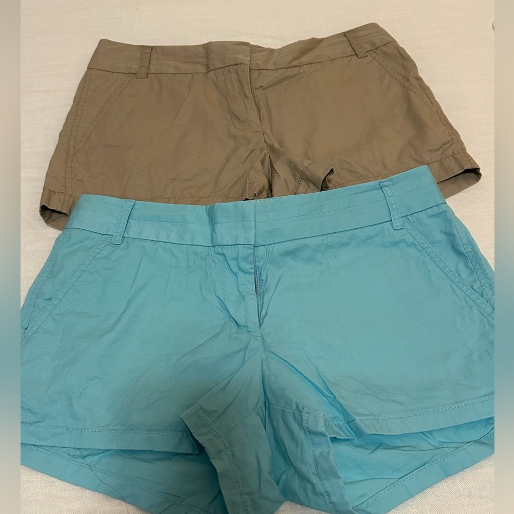 J.crew “broke in” chino shorts size 6, 2 pair